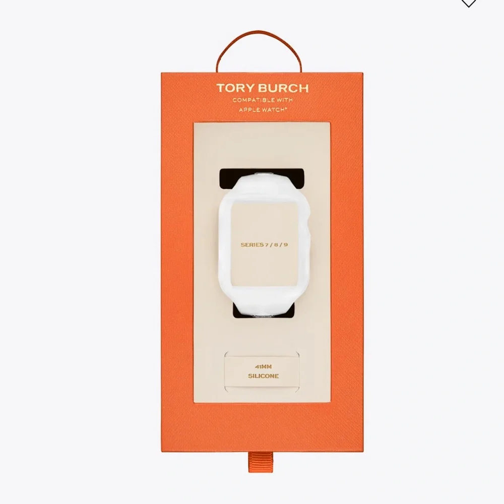 Tory Burch T Monogram White Silicone Apple Band w/ gift bag